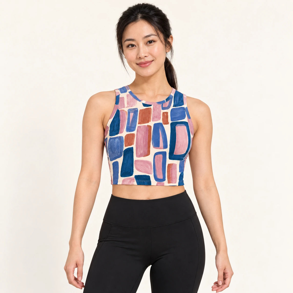 Soft Tempo sports crop top — female hero view