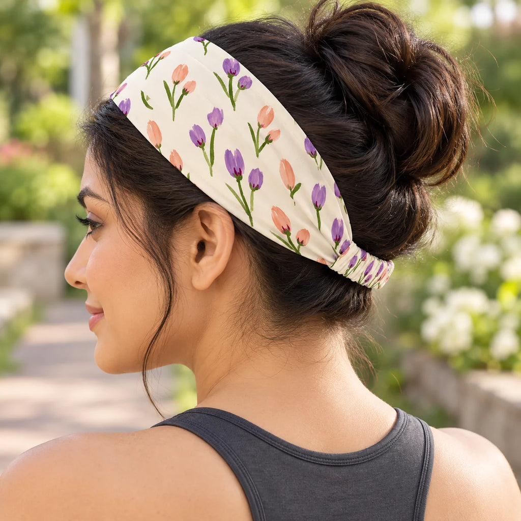 Tulip Daydream headband — lifestyle view