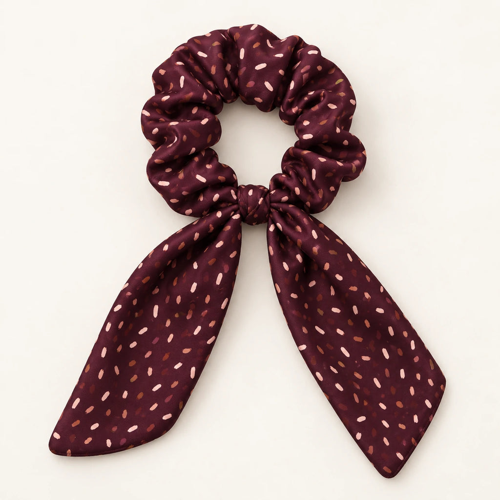 Twilight Flecks Bow-Tie Scrunchie — detail view