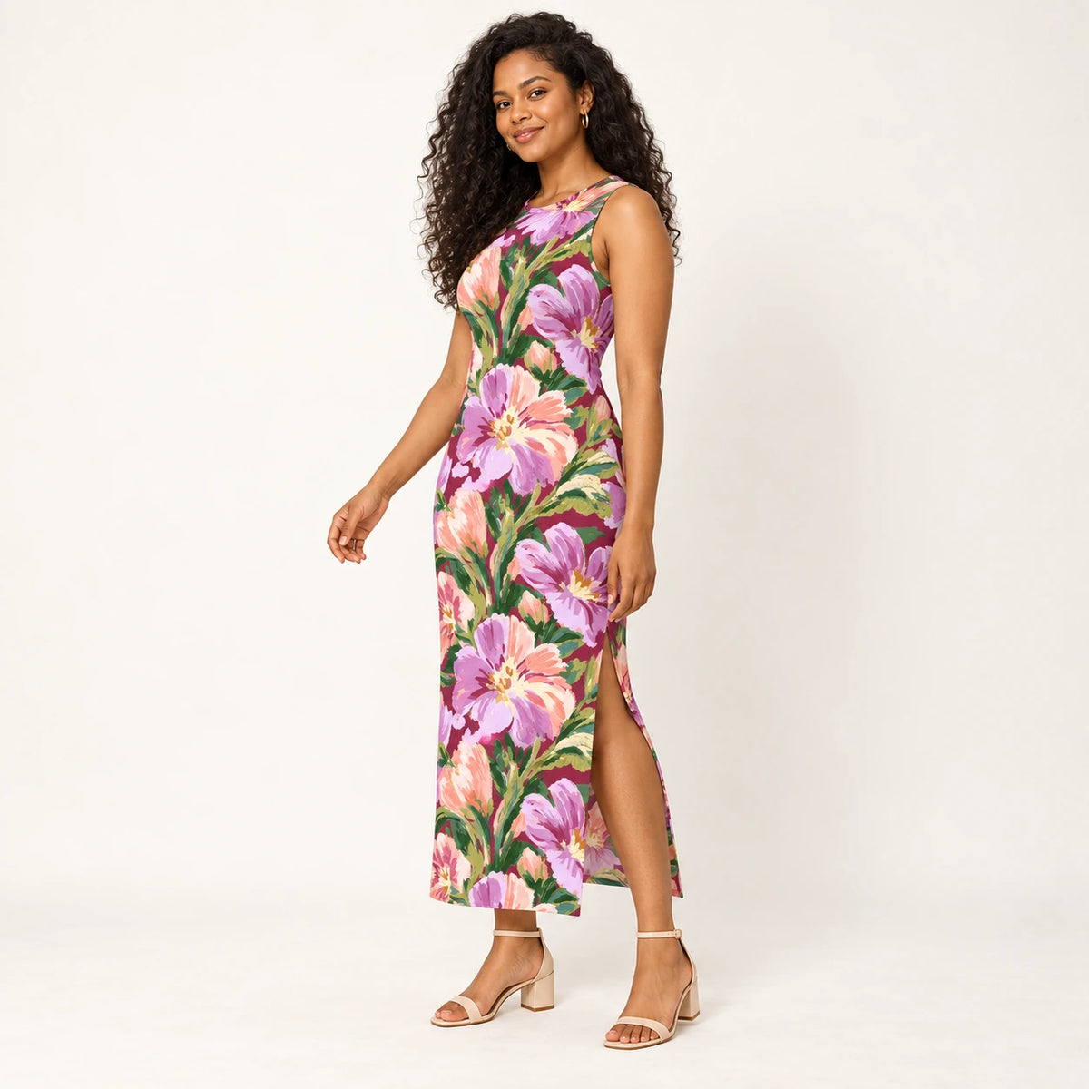 Velvet Botanica bodycon dress — hero view