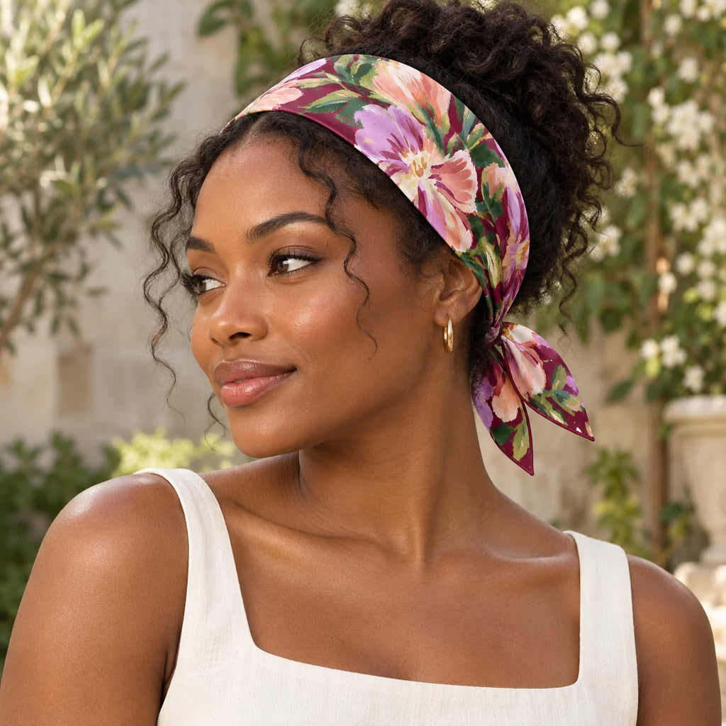 Velvet Botanica scarf — lifestyle view