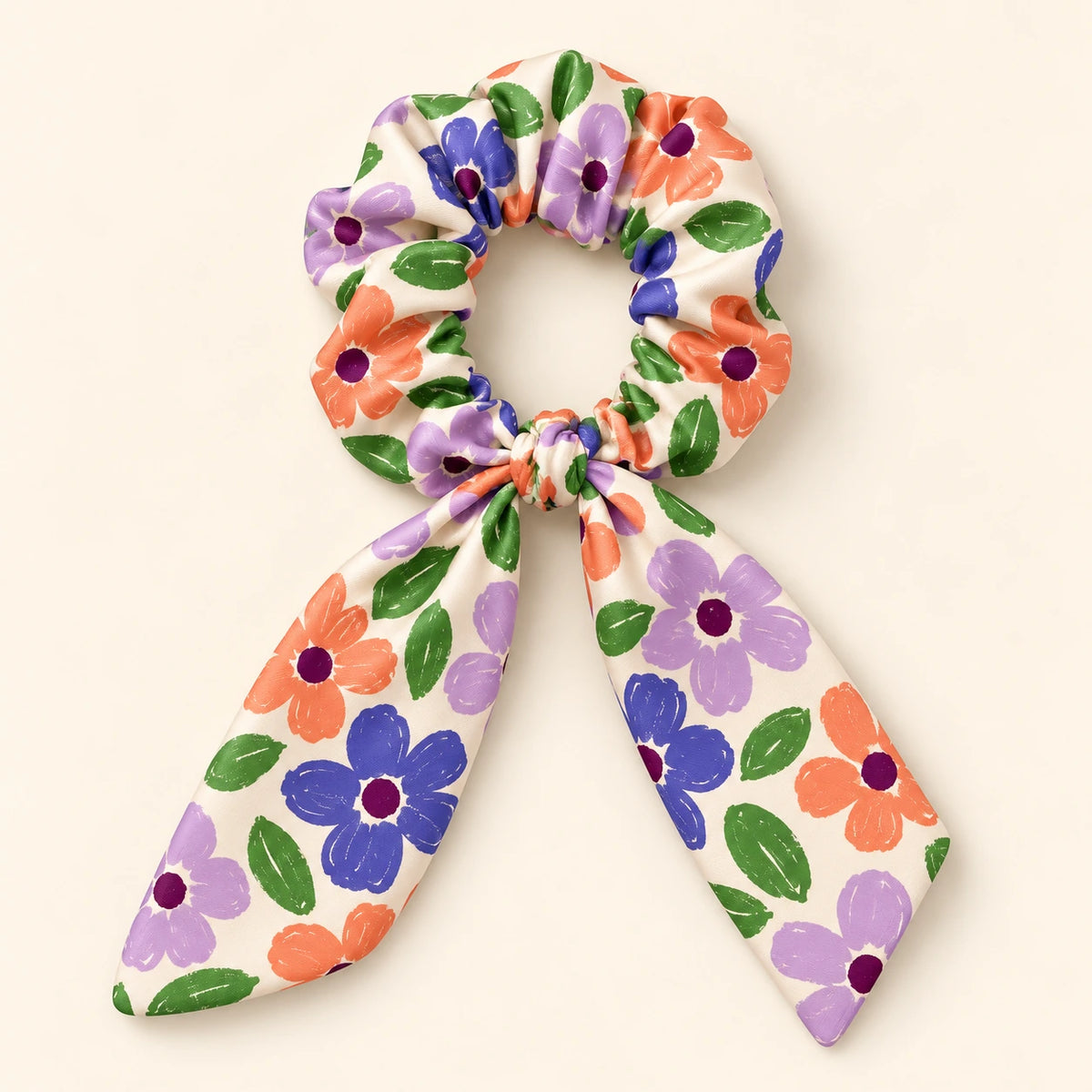 Wildflower Pop bow-tie scrunchie — hero view