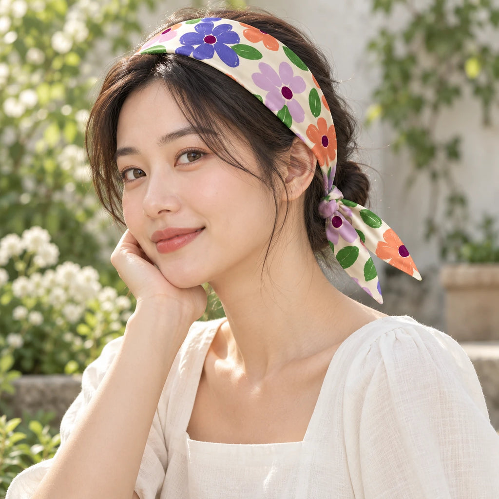 Wildflower Pop scarf — lifestyle view